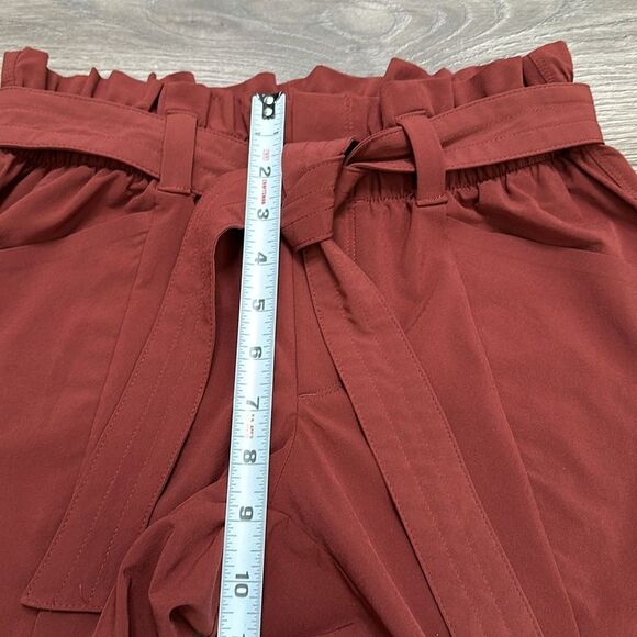 Athleta Skyline Belted Paperbag High Rise Red Ankle Pants Size 0 - Picture 10 of 12